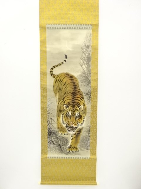 JAPANESE COLLECTIBLE / HANGING SCROLL BY SUIKEI / TIGER / FIERCE TIGER